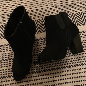 Black peep toe booties size 8.5